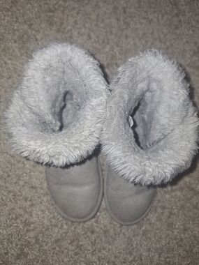 Others Follow Plush Fold-Over Winter Boots - Gray